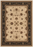 5' X 8' Black And Ivory Oriental Area Rug