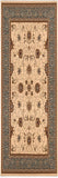 10' Blue And Ivory Oriental Runner Rug