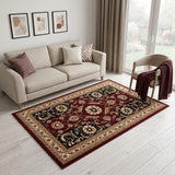 5' X 8' Red And Black Oriental Area Rug