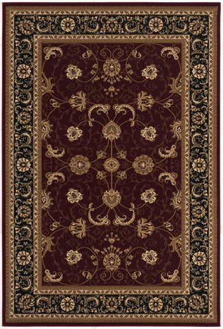 7' X 9' Red And Black Oriental Area Rug