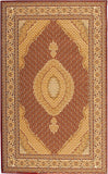 8' Red And Beige Oriental Runner Rug