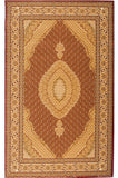 8' Red And Beige Oriental Runner Rug