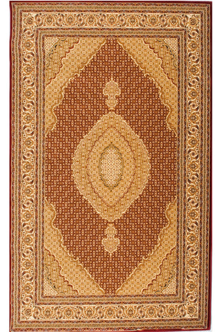 8' Red And Beige Oriental Runner Rug