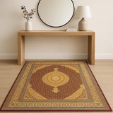 4' X 6' Red And Beige Oriental Area Rug