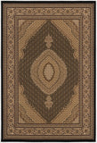 10' Beige And Black Medallion Runner Rug