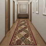 20' Red And Beige Oriental Runner Rug