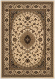 5' X 8' Beige and Black Floral Medallion Power Loom Area Rug