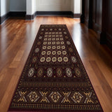 20' Red And Ivory Floral Medallion Runner Rug