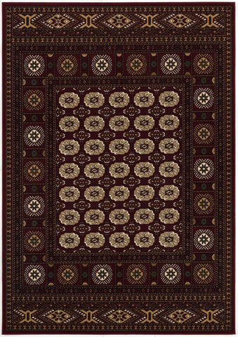 8' Red And Ivory Floral Medallion Runner Rug