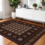 4' X 6' Red and Ivory Floral Medallion Power Loom Area Rug