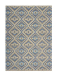 5' X 7' Blue Decorative Lattice Area Rug