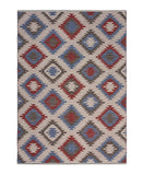 3' x 4' Red and Blue Geometric Diamonds Area Rug