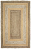 4' X 6' Tan and Beige Bordered Area Rug