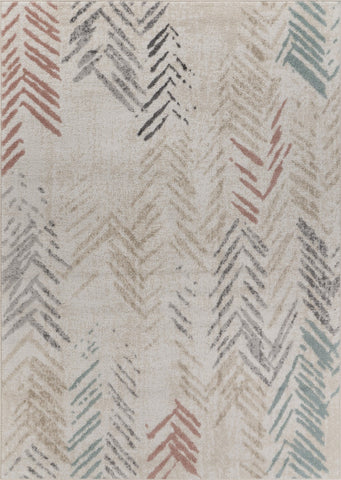 5' X 7' Ivory Eclectic Arrows Area Rug