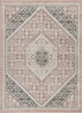 5' X 7' Gray and Soft Pink Traditional Area Rug