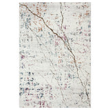 5' X 8' White Abstract Marble Area Rug