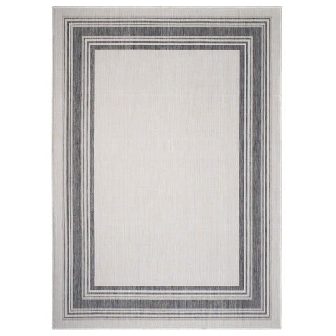 3' X 5' Gray Blue and Red Abstract Power Loom Area Rug With Fringe