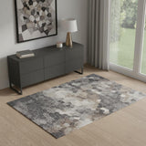 4' X 6' Beige Cobblestone Pattern Area Rug