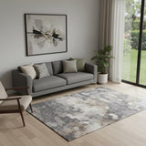 5' X 8' Beige Cobblestone Pattern Area Rug