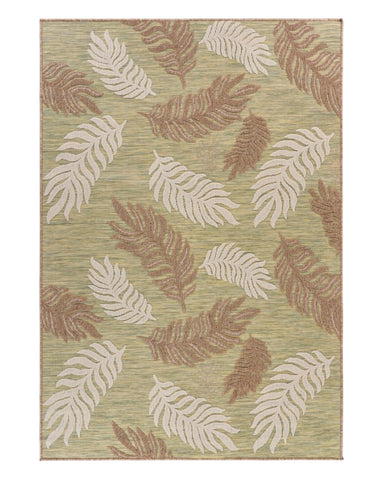 8' X 10' Green And Ivory Indoor Outdoor Area Rug