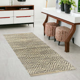 2' X 5' Tan And Gray Jute Hand Woven Area Rug