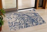 2' X 3' Blue And Gray Indoor Outdoor Area Rug
