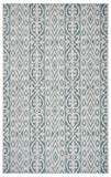 5' X 8' Blue And White Indoor Outdoor Area Rug