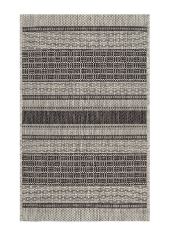 2' X 3' Gray And Black Indoor Outdoor Area Rug