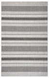 5' X 8' Gray And Black Striped Indoor Outdoor Area Rug