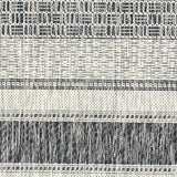 5' X 8' Gray And Black Striped Indoor Outdoor Area Rug
