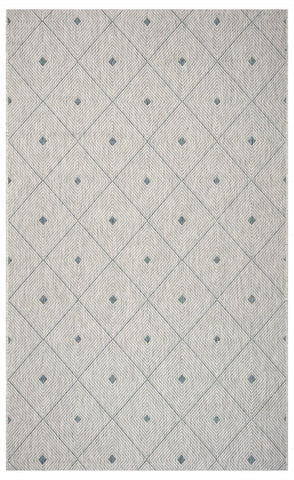8' X 10' Teal Blue Salmon And Beige Medallion Washable Indoor Outdoor Area Rug