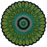 5' Green Wool Hand Tufted Round Rug