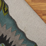 5' Green Wool Hand Tufted Round Rug