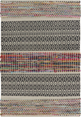 7' X 10' Gray And Ivory Abstract Area Rug
