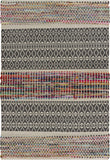 5' X 8' Navy Blue And Gold Botanical Leaves Washable Indoor Outdoor Area Rug