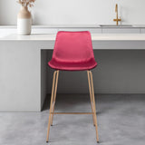 31" Red And Copper Steel Low Back Bar Height Bar Chair