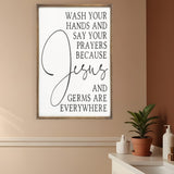 Jesus and Germs Are Everywhere Framed Wall Art