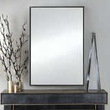 38" Black Metal Framed Accent Mirror