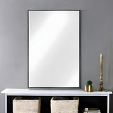 36" Black Metal Framed Accent Mirror