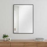 36" Black Metal Framed Accent Mirror