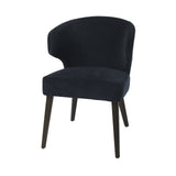 Navy Blue And Black Wingback Dining Side Chair