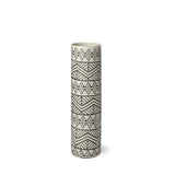 14" Cream Geometric Cylinder Ceramic Table Vase
