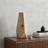 15" Natural Abstract Cylinder Solid Wood Table Vase