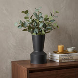9" Black Abstract Cylinder Ceramic Table Vase
