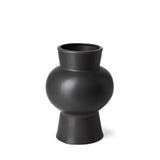 11" Black Abstract Cylinder Ceramic Table Vase