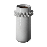 11" Gray Abstract Cylinder Ceramic Table Vase