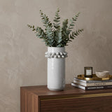 11" Gray Abstract Cylinder Ceramic Table Vase