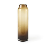 16" Golden Brown Abstract Cylinder Crystal Glass Table Vase