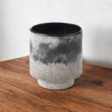 6" Brown And Black Abstract Cylinder Ceramic Table Vase