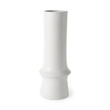 17" White Abstract Cylinder Ceramic Table Vase